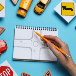 Adult student learning how to drive in New Jersey with certified driving instructor during behind-the-wheel lesson